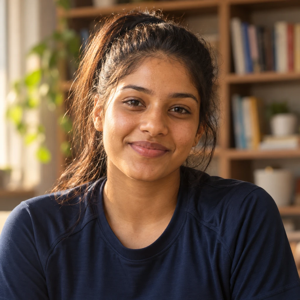 AI-generated portrait of a Class 12 graduate from Bangalore