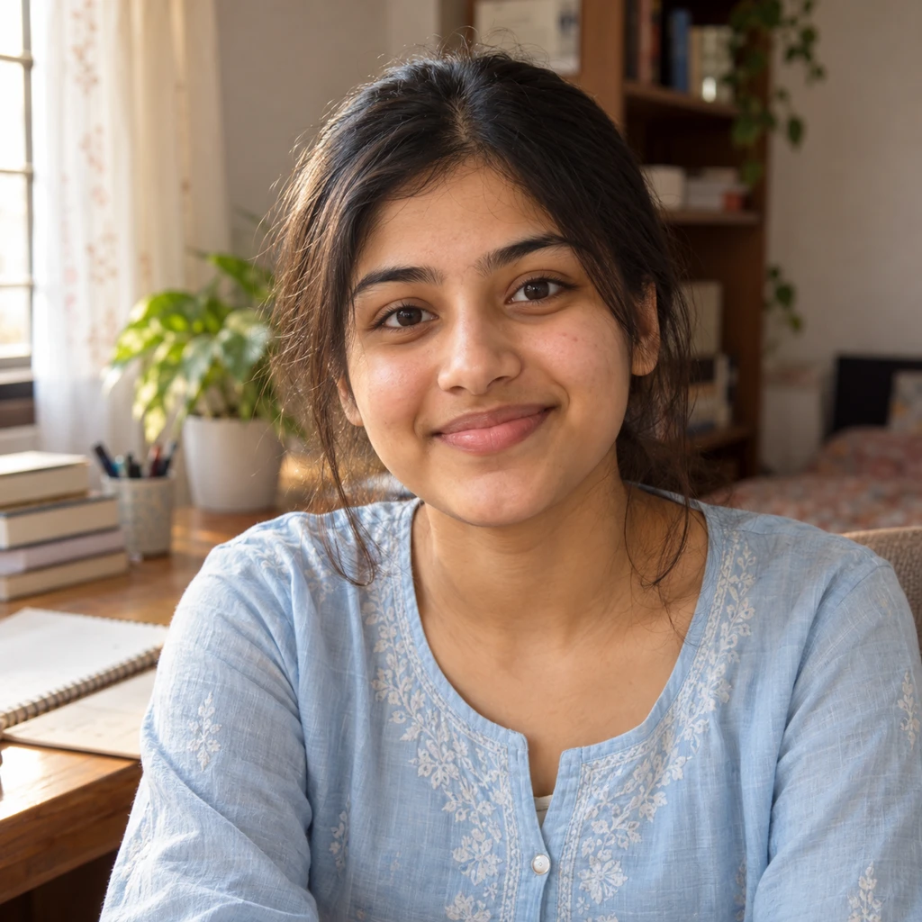 AI-generated portrait of a Class 12 student from Indore