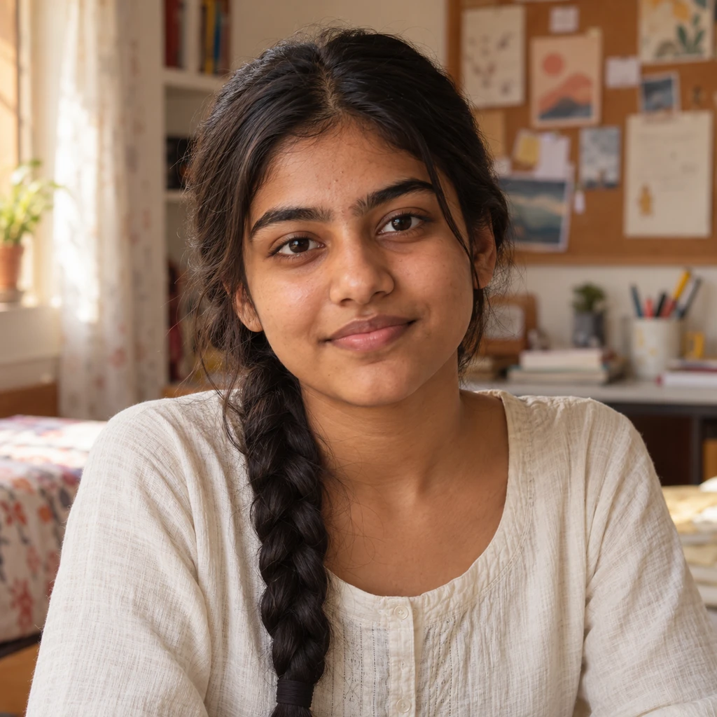 AI-generated portrait of a Class 12 student from Jaipur